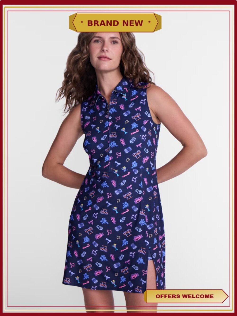 Sleeveless Polo Dress with Built-in Body Liner - Women's Golf Athletic